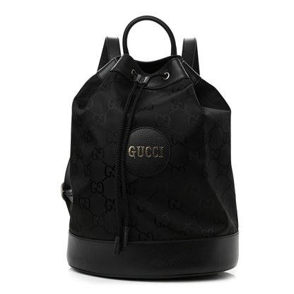 Gucci Econyl Nylon Monogram Off The Grid Drawstring Bucket Backpack Black 1 of 9