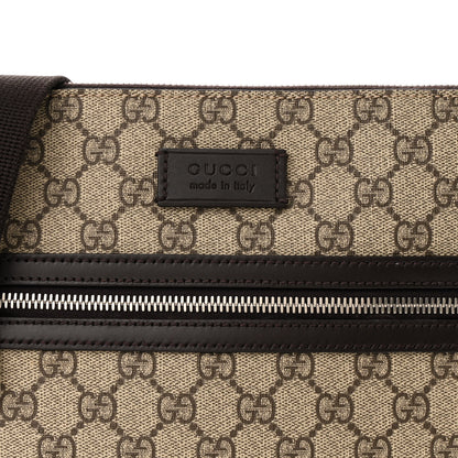 Gucci GG Supreme Monogram Medium Flat Messenger Bag Beige Brown 8 of 10