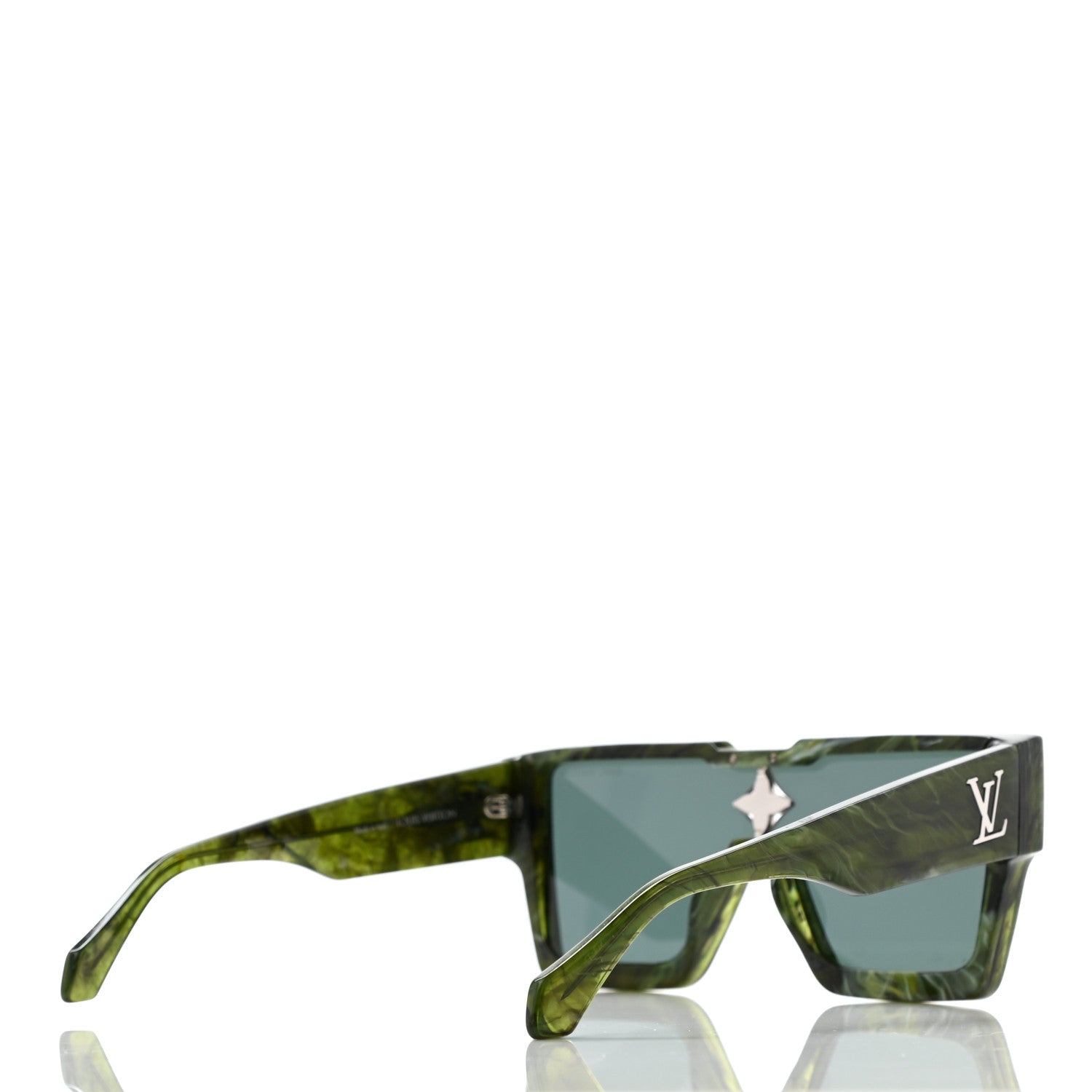 Louis Vuitton Acetate Marble Effect Swarovski Cyclone Sunglasses Z1552W Green 4 of 6