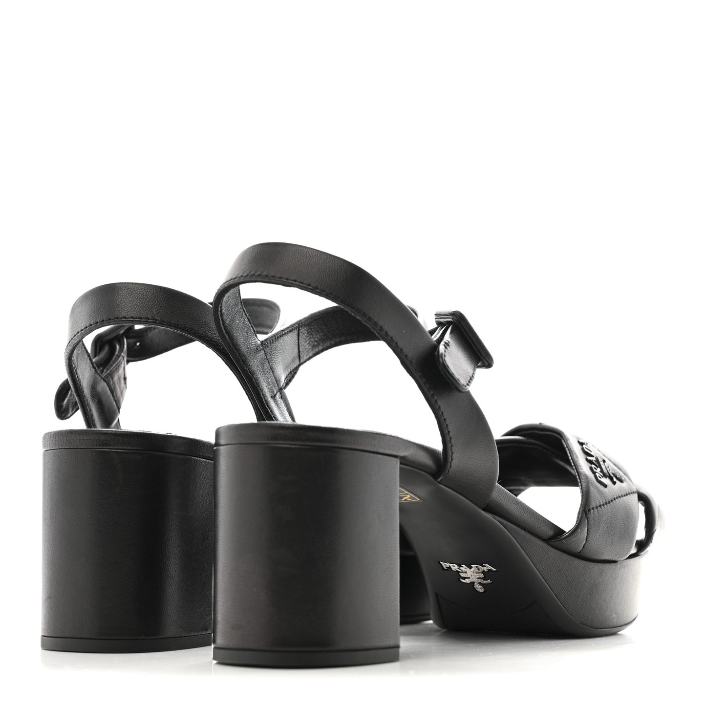 Nappa Logo Quilted Crisscross Platform 20/65mm Sandals 39.5 Black