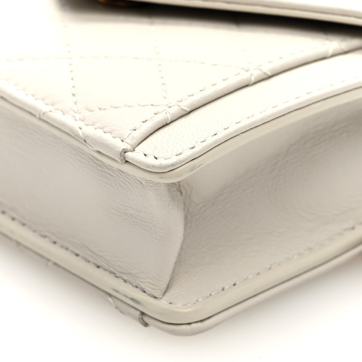 Lambskin Quilted Monogram Micro Gaby Crossbody Bag Crema Soft