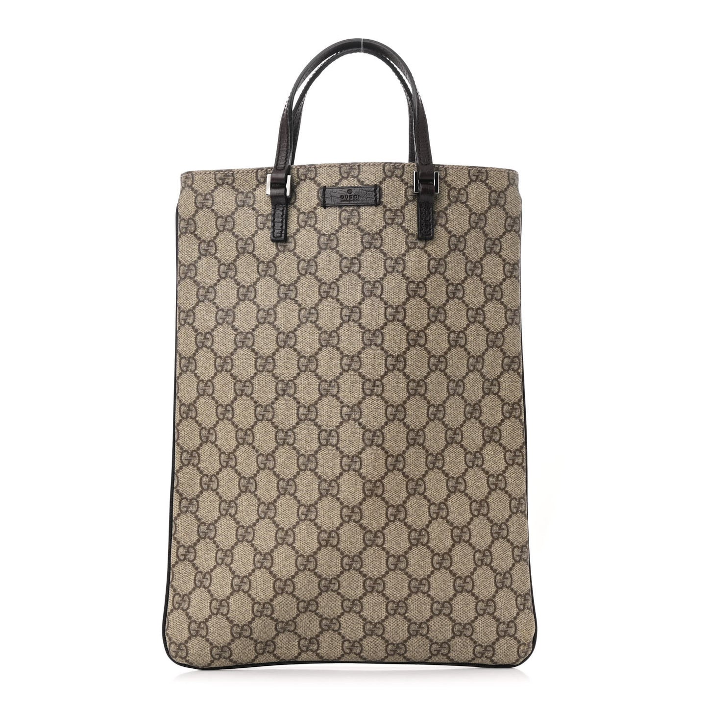 GG Plus Monogram Flat Vertical Tote Dark Brown