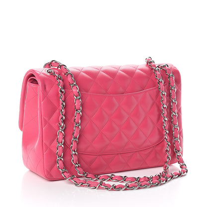 Chanel Lambskin Quilted Jumbo Double Flap Dark Pink 3 of 15