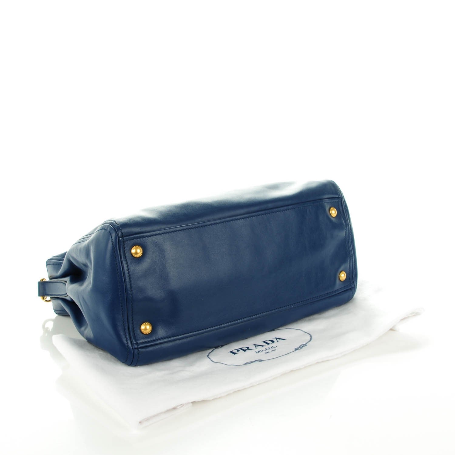 Prada Soft Calf Double Zip Shoulder Bag Bleuette 4 of 8