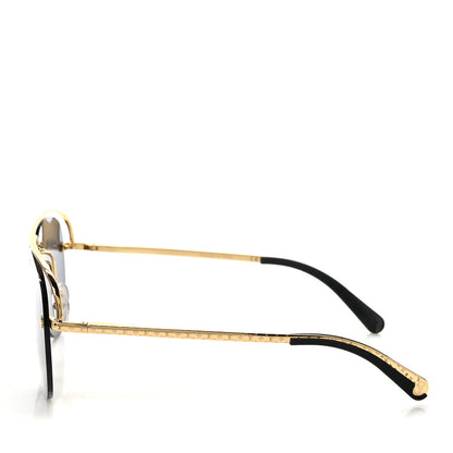 Louis Vuitton Metal Monogram Grease Sunglasses Z1172E Gold 3 of 9
