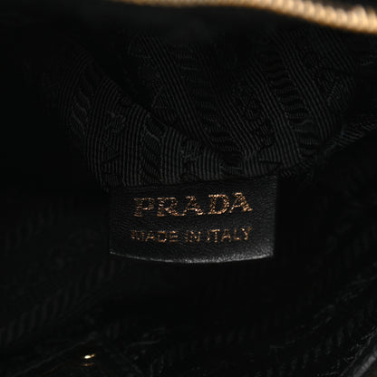 Prada Soft Calf Pleated Hobo Black 5 of 12