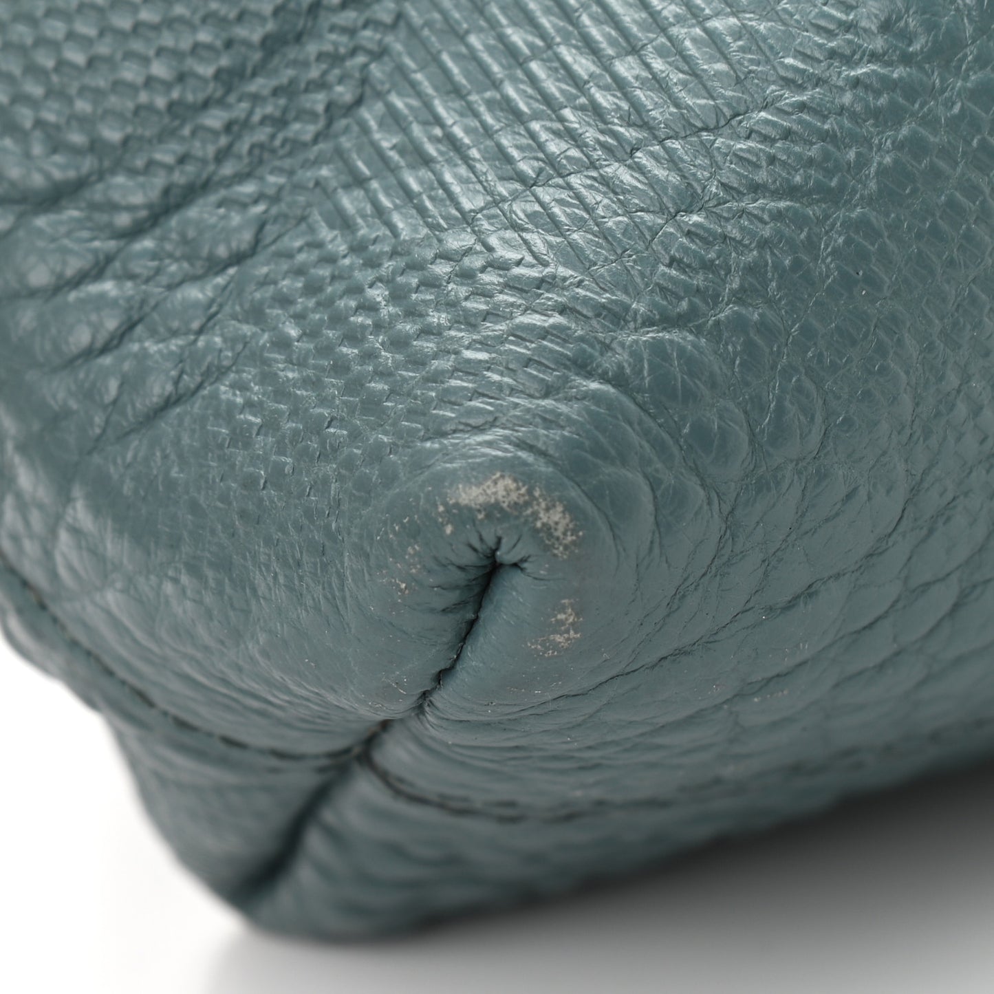 Signature Grain Calfskin Check Embossed Small Chichester Crossbody Clutch Bag Celadon Blue
