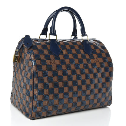 Louis Vuitton Damier Paillettes Speedy 30 Blue 3 of 7