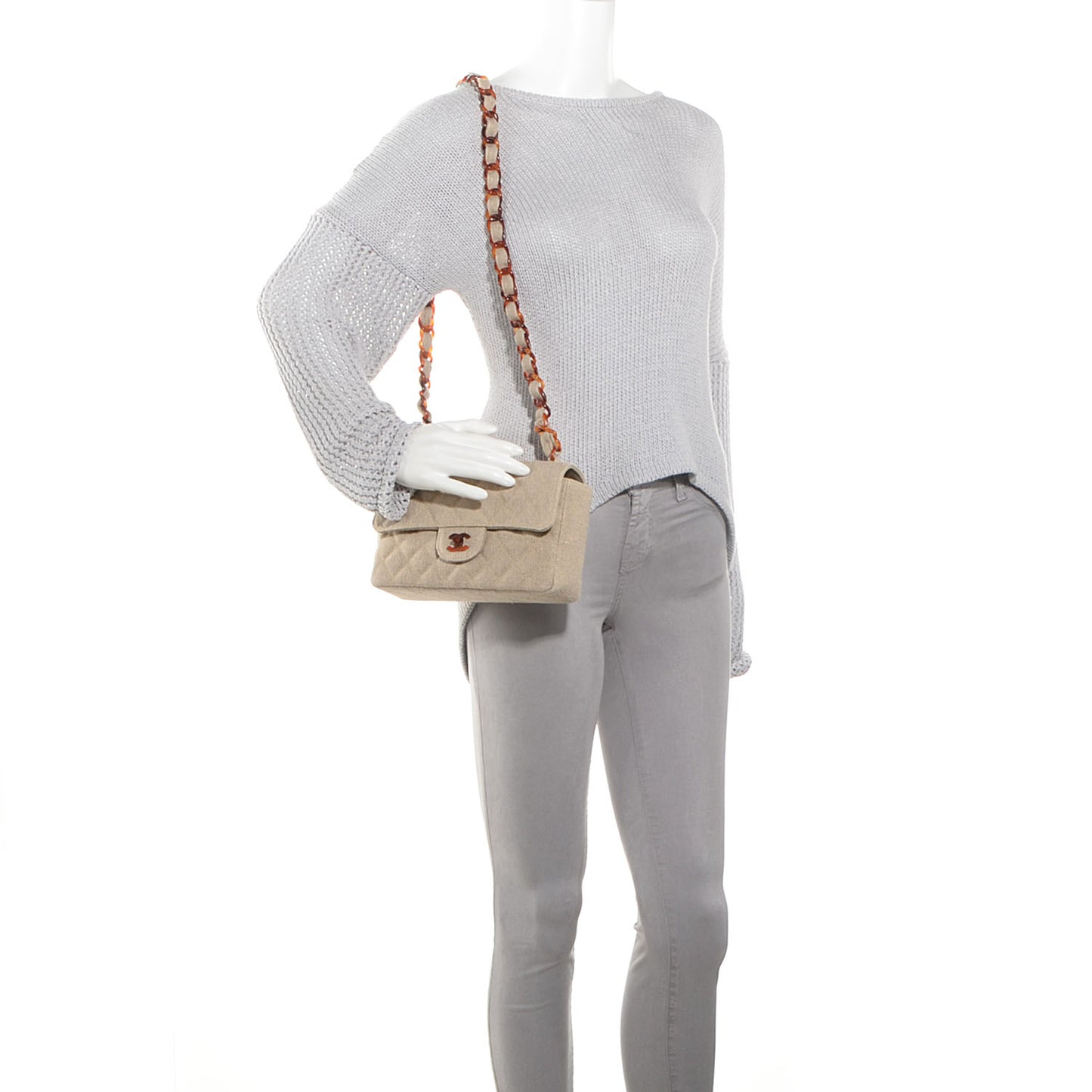 Canvas Bekko Resin Small Single Flap Beige