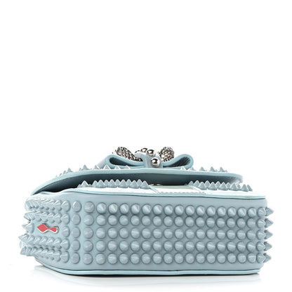 Christian Louboutin Calfskin Spikes Sweety Charity Shoulder Bag Blue 4 of 8