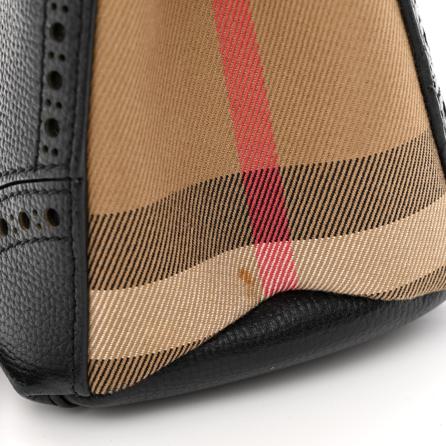 Burberry Grainy Calfskin House Check Baby Brogue Banner Tote Black 18 of 18