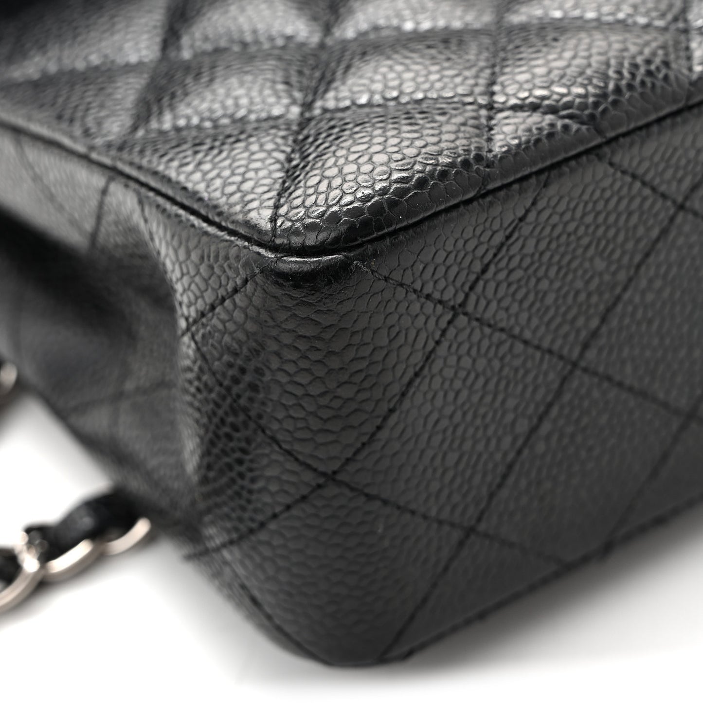 Caviar Quilted Small Double Flap Black