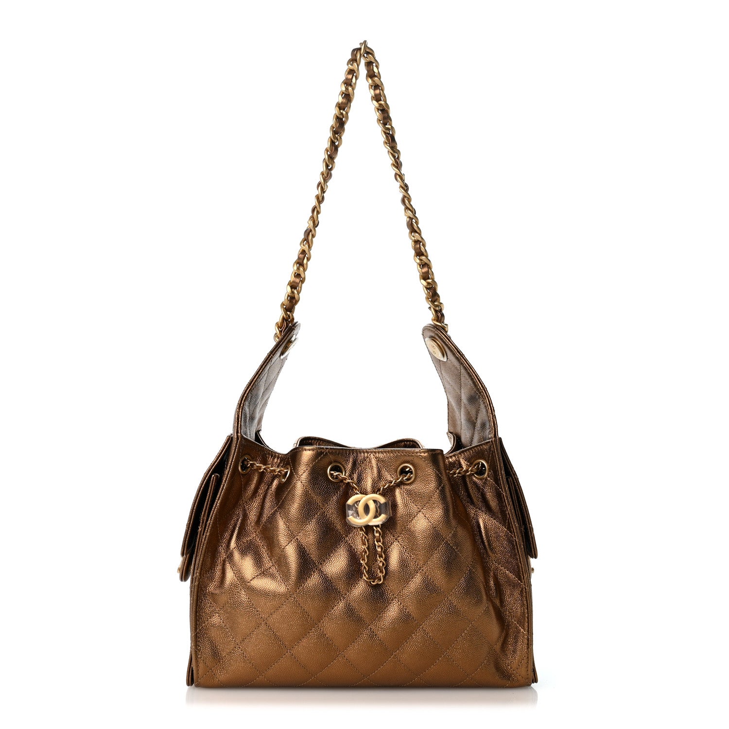 Chanel Metallic Caviar Quilted Small Chanel 25 Handbag Gold 1 of 10