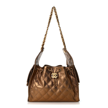 Chanel Metallic Caviar Quilted Small Chanel 25 Handbag Gold 1 of 10