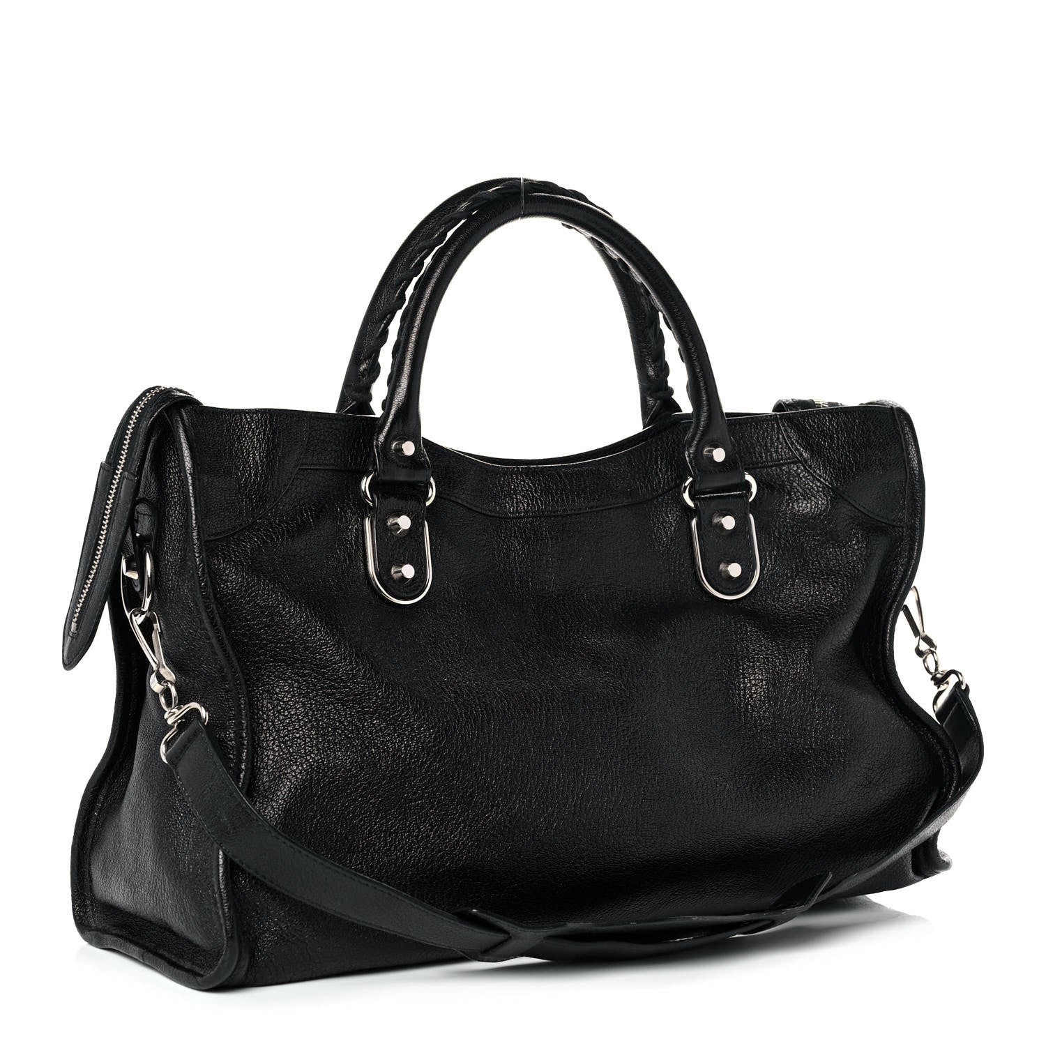 Balenciaga Chevre Silver Metallic Edge Hardware City Black 3 of 12