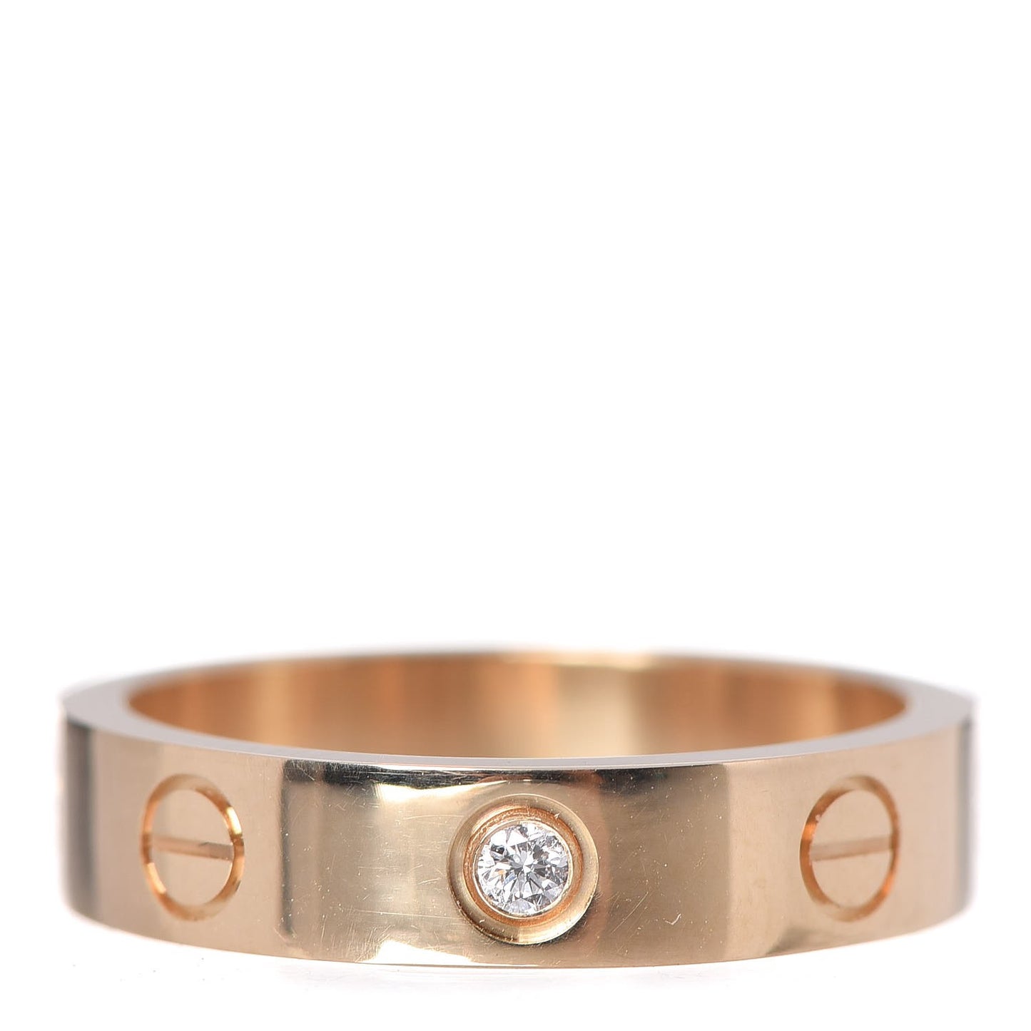 18K Yellow Gold Diamond 4mm LOVE Wedding Band Ring 49 4.75