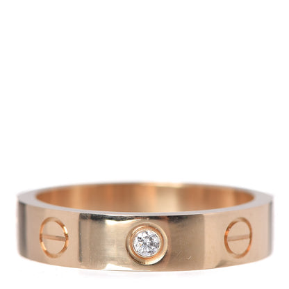 Cartier 18K Yellow Gold Diamond 4mm LOVE Wedding Band Ring 49 4.75 1 of 13