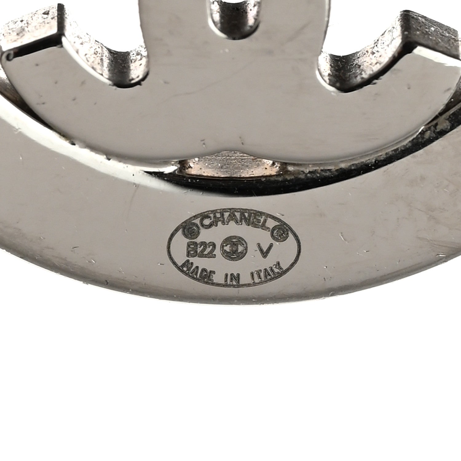 Chanel Crystal CC Round Earrings Silver 4 of 5