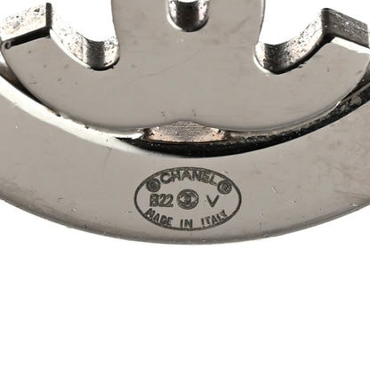 Chanel Crystal CC Round Earrings Silver 4 of 5