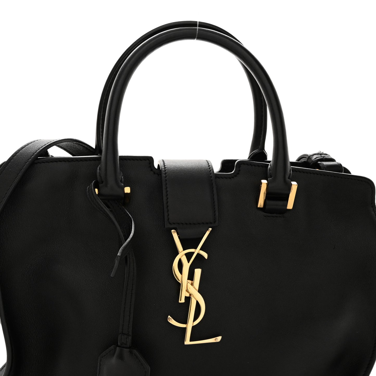 SAINT LAURENT Calfskin Monogram Baby Downtown Cabas Black