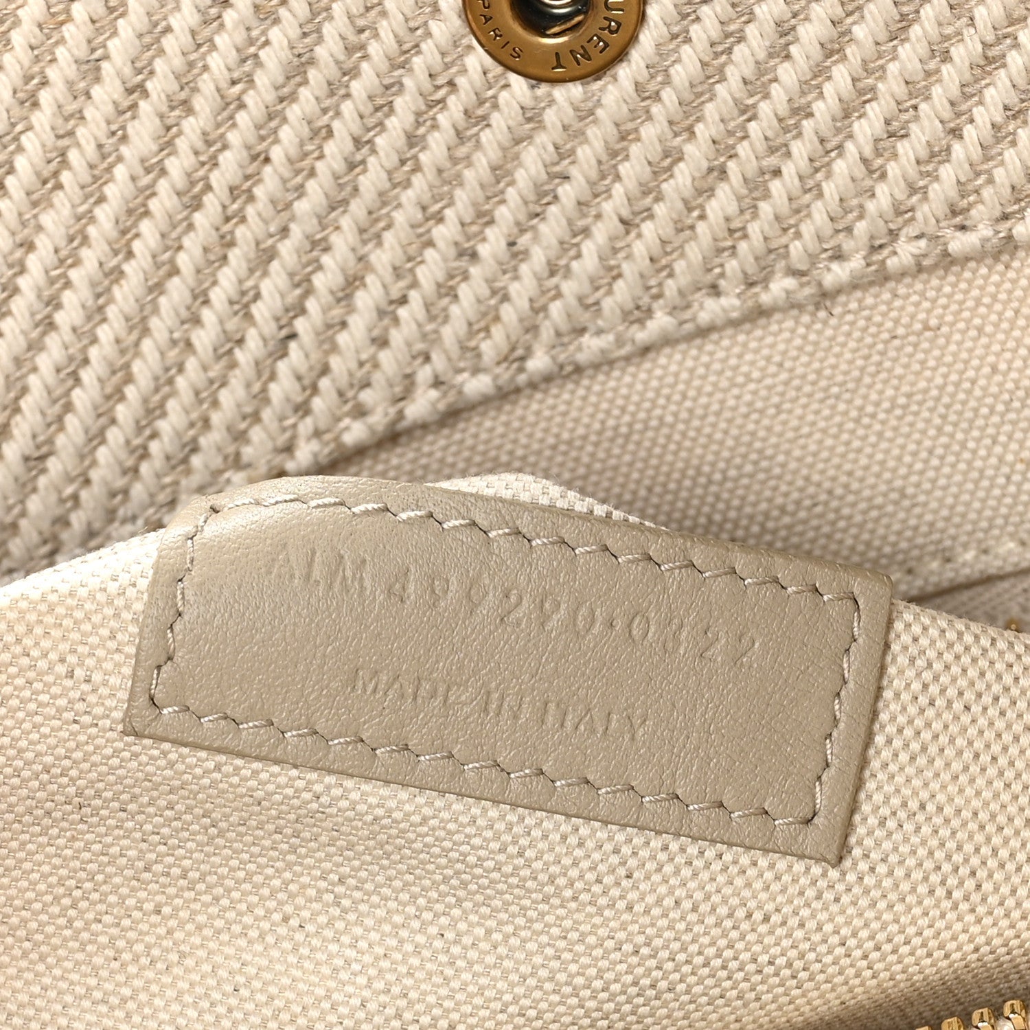 Saint Laurent Linen Calfskin Rive Gauche Tote Beige Sea Salt 6 of 11