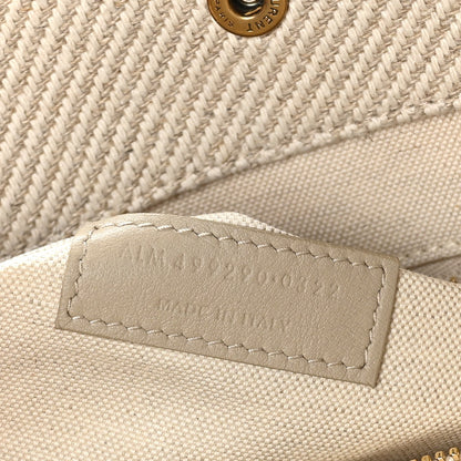 Saint Laurent Linen Calfskin Rive Gauche Tote Beige Sea Salt 6 of 11
