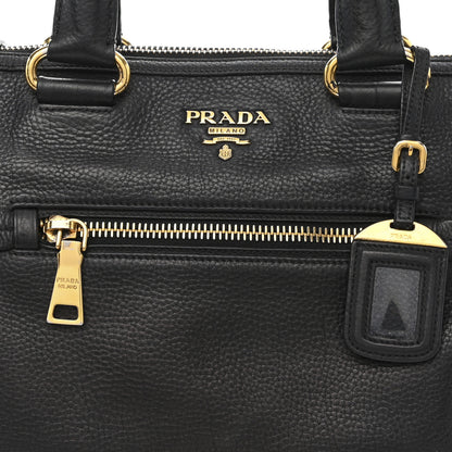 Prada Vitello Daino Shopping Satchel Black 8 of 19