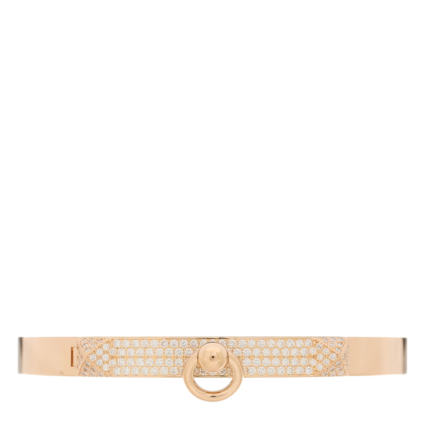 18K Rose Gold Diamond PM Collier De Chien Pave Bracelet SH