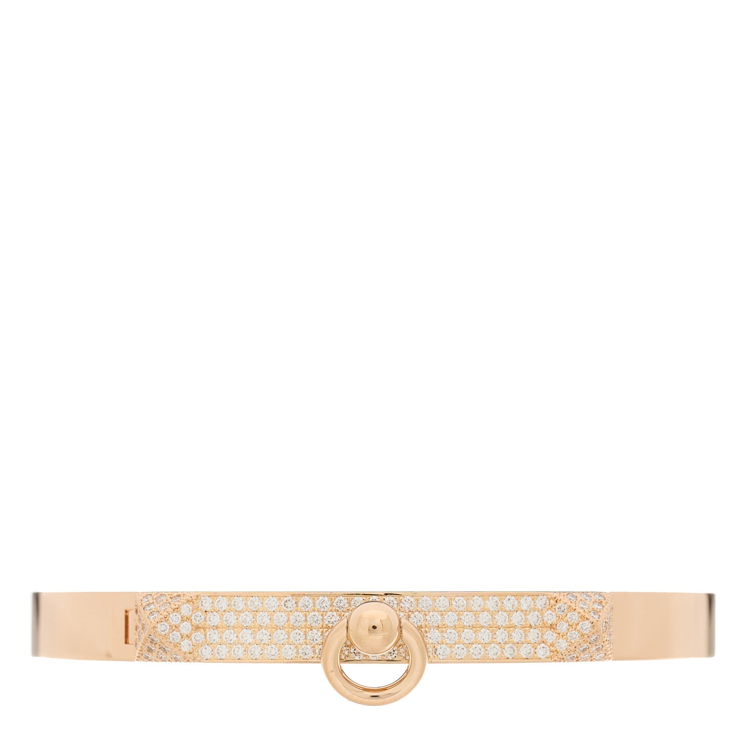 Hermes 18K Rose Gold Diamond PM Collier De Chien Pave Bracelet SH 1 of 3