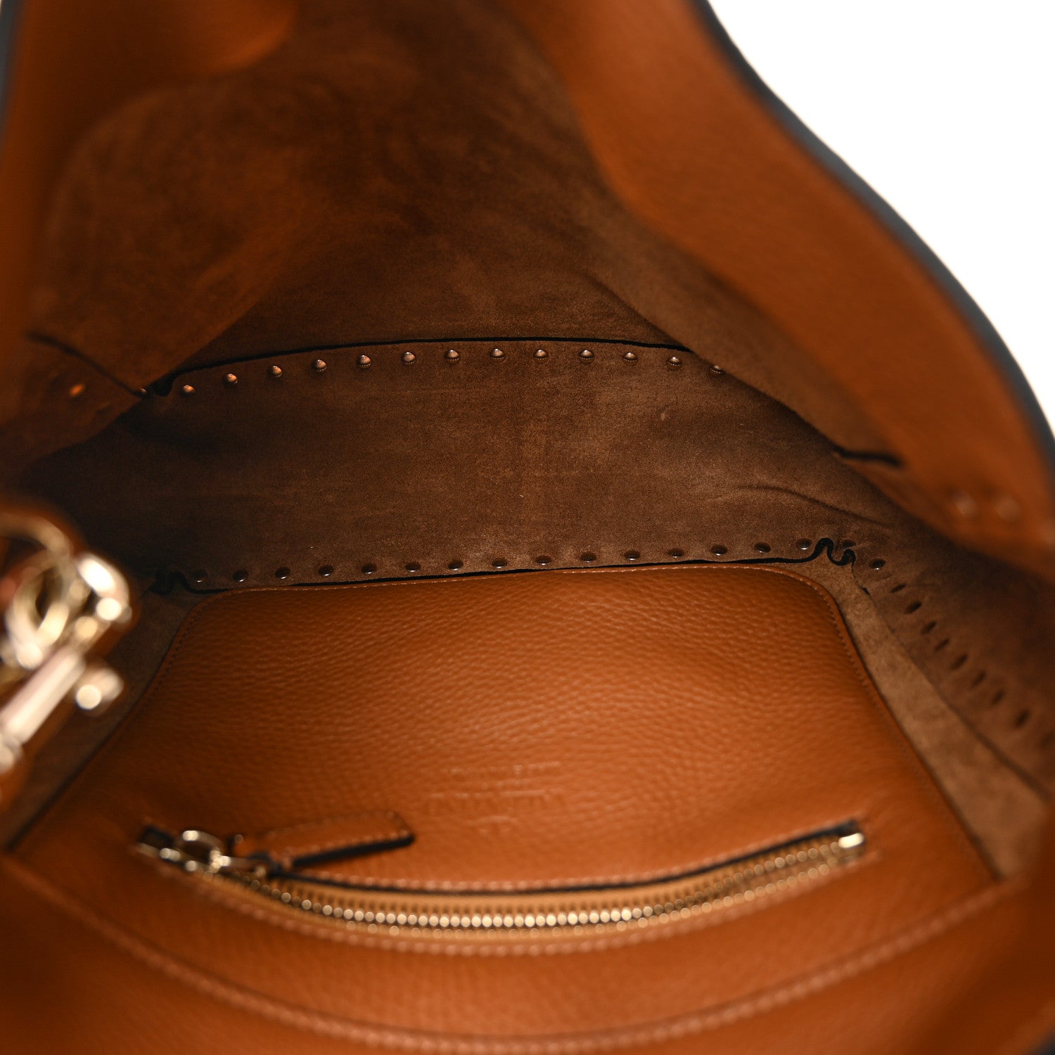 Valentino Garavani Pebbled Calfskin Small Rockstud Flip-Lock Messenger Bag Light Cuir 5 of 9