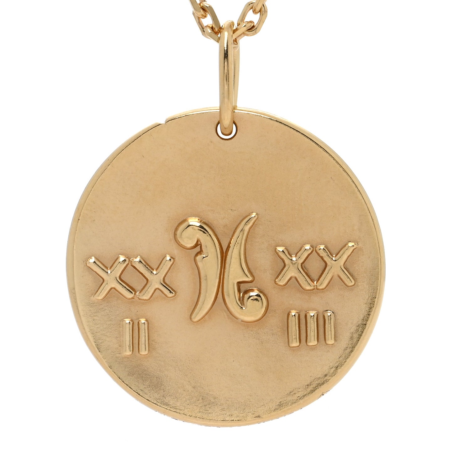 18K Yellow Gold Zodiac Pisces Pendant Necklace