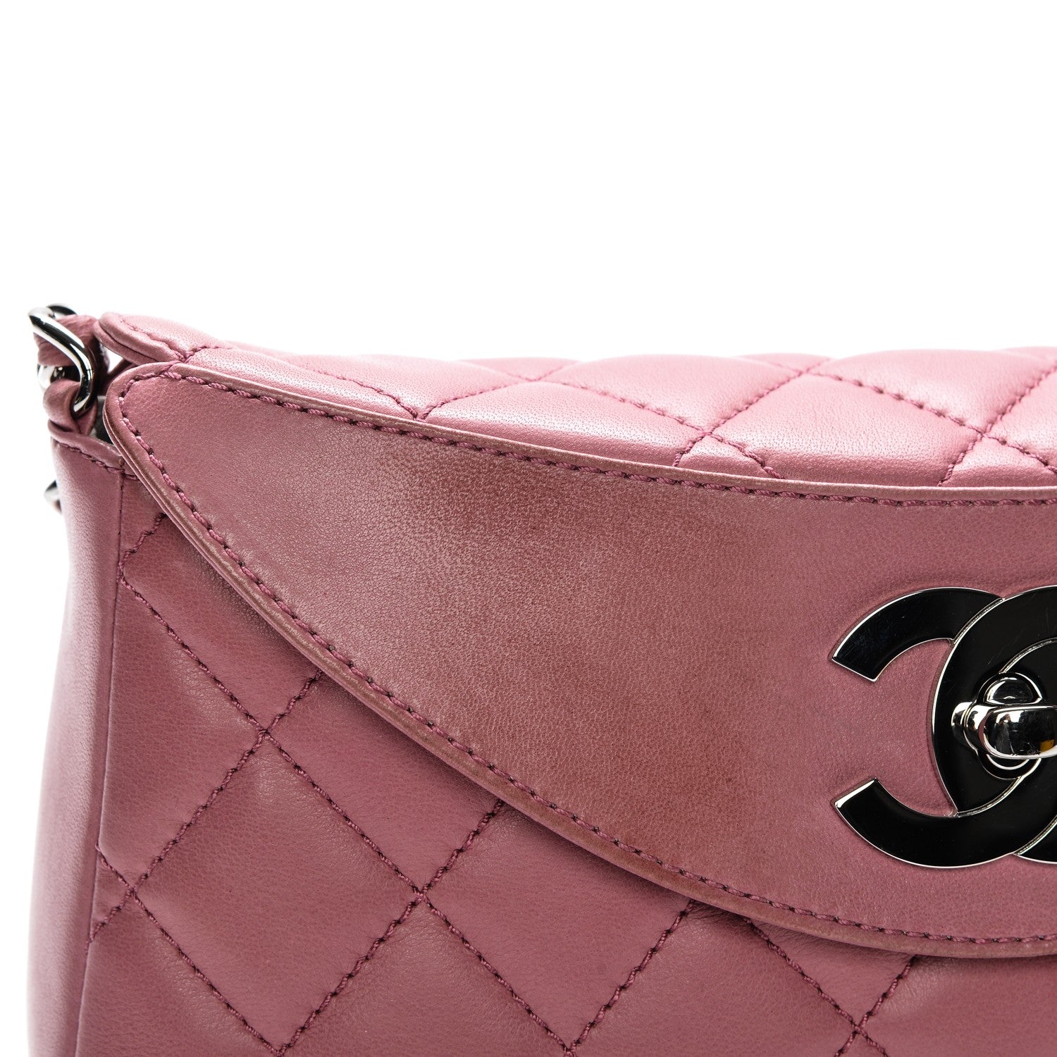 Chanel Lambskin Quilted CC Flap Dark Pink 11 of 11
