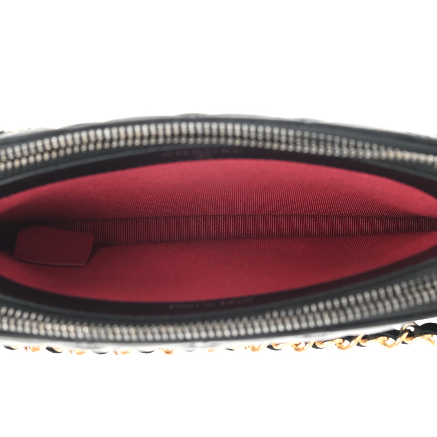 Aged Calfskin Quilted Small Gabrielle Clutch With Chain Black