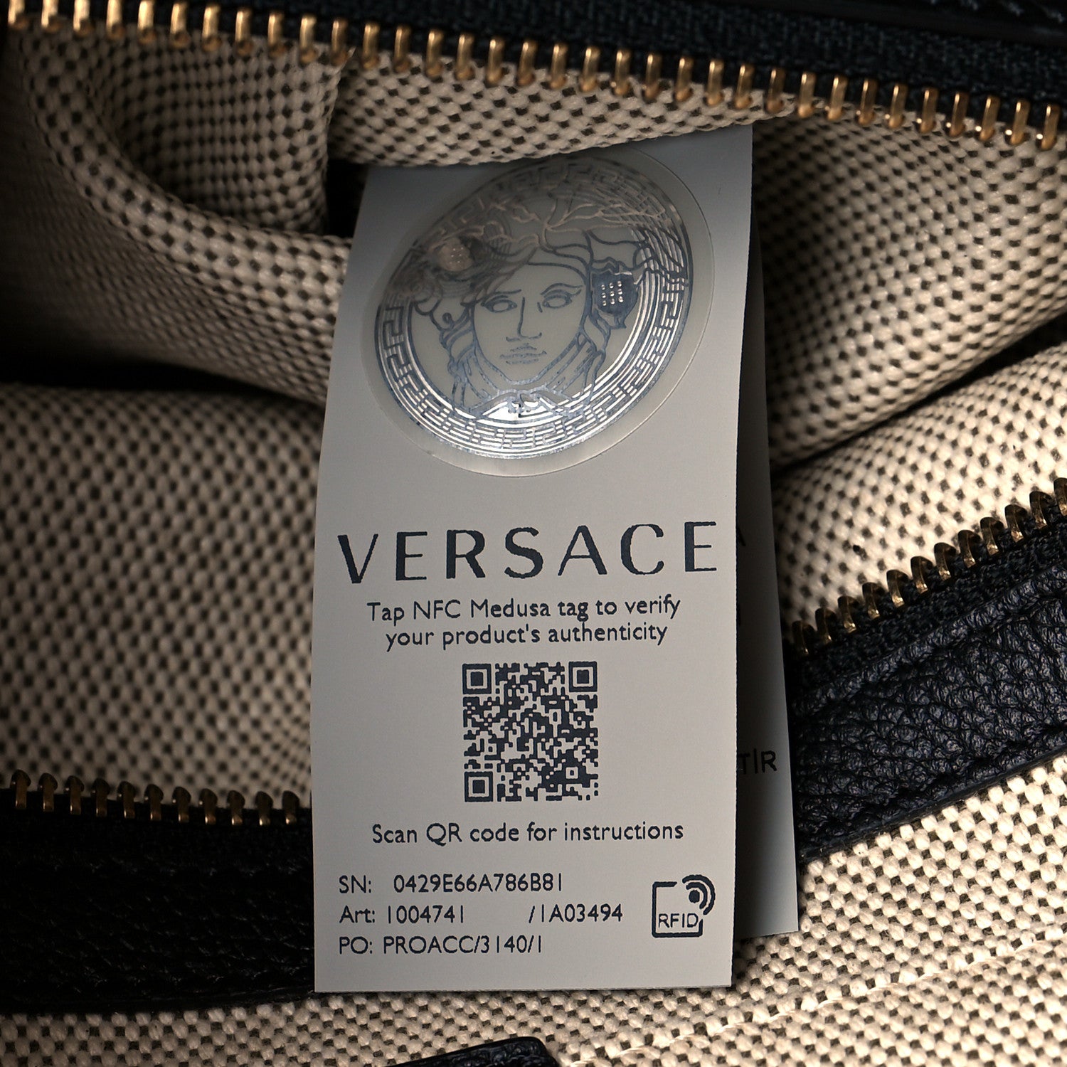 Versace Canvas Calfskin La Medusa Tote Bag Beige 7 of 10