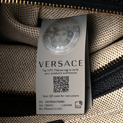 Versace Canvas Calfskin La Medusa Tote Bag Beige 7 of 10