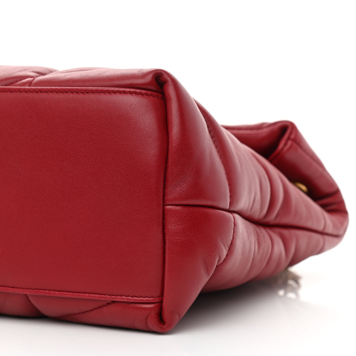 Saint Laurent Lambskin Quilted Medium Loulou Puffer Monogram Chain Satchel Opyum Red 10 of 11