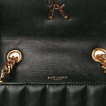 Saint Laurent Lambskin Matelasse Monogram Small Vicky Chain Bag Black 10 of 17