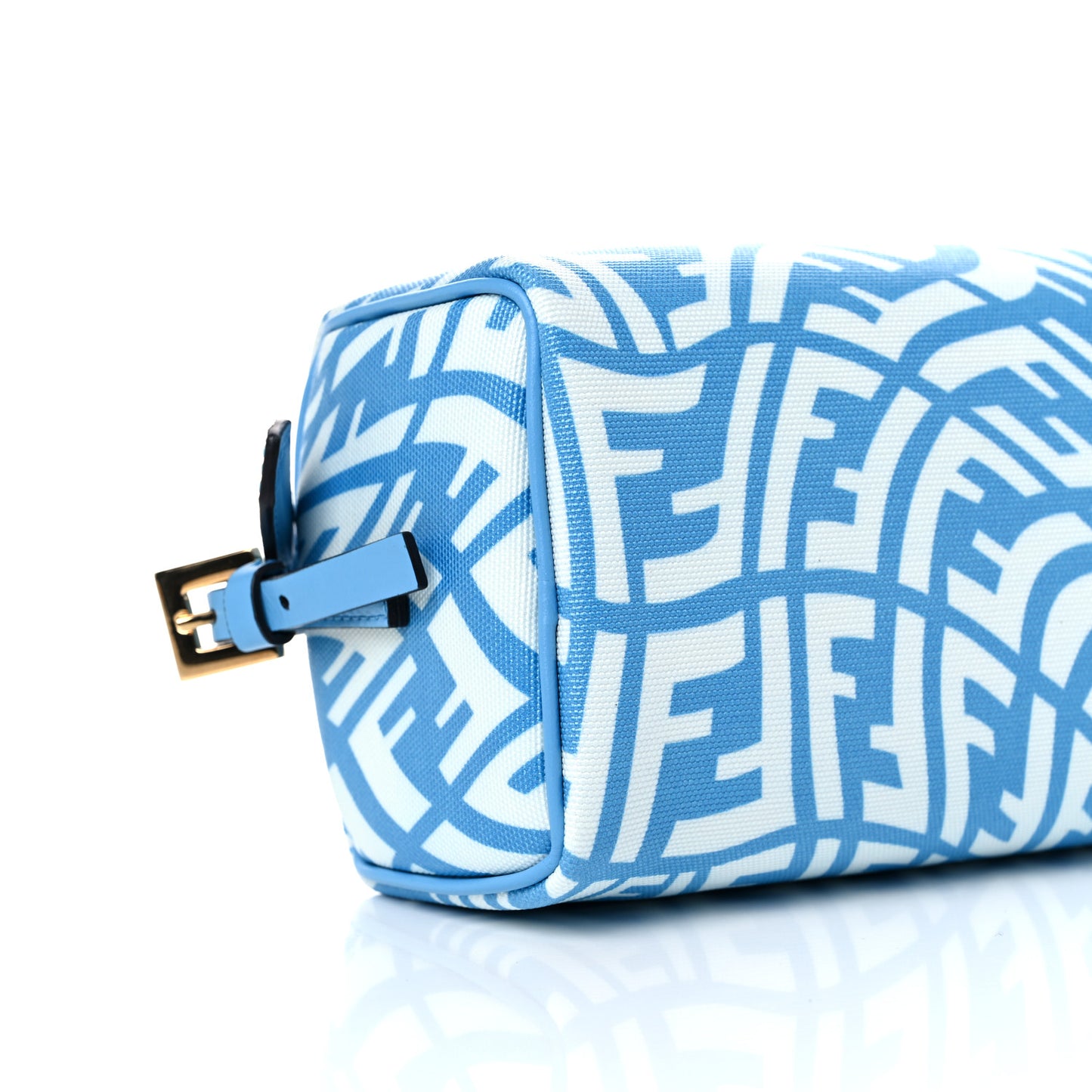 X SARAH COLEMAN Glazed Canvas Vitello King FF Vertigo Mini Shoulder Bag Cyber Blue White