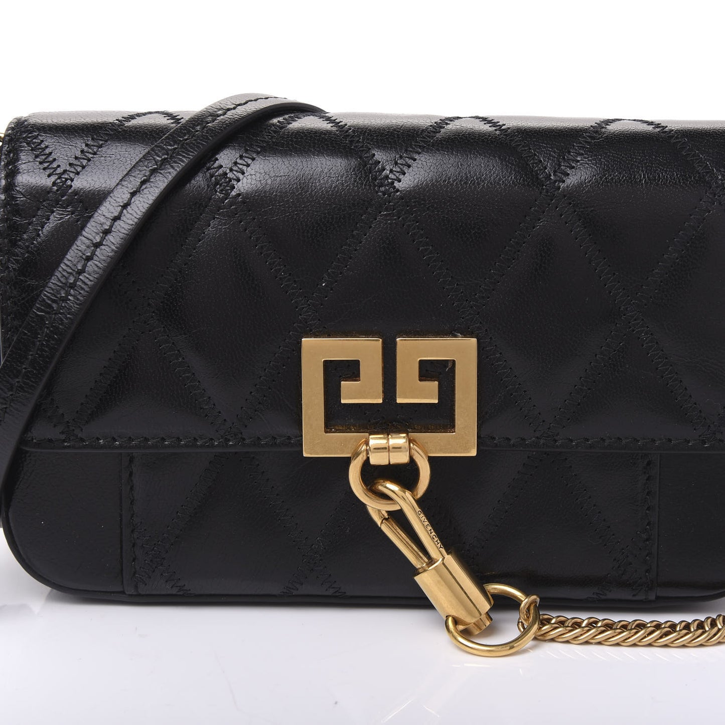 Goatskin Quilted GV3 Mini Pocket Convertible Bag Black