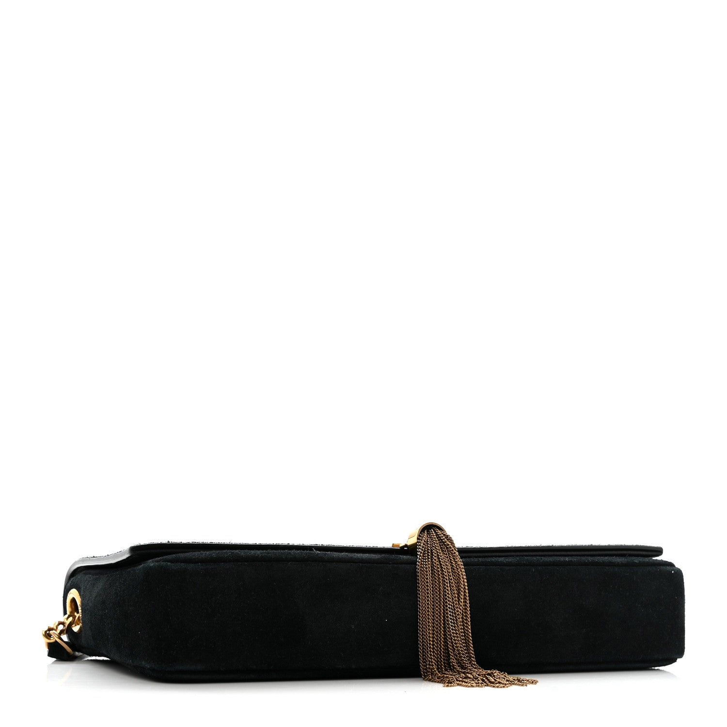 Saint Laurent Suede Monogram Tassel Kate 99 Baguette Bag Black 4 of 15