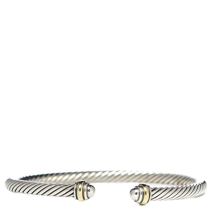 David Yurman Sterling Silver 18K Yellow Gold 4mm Cable Classics Bracelet 1 of 5