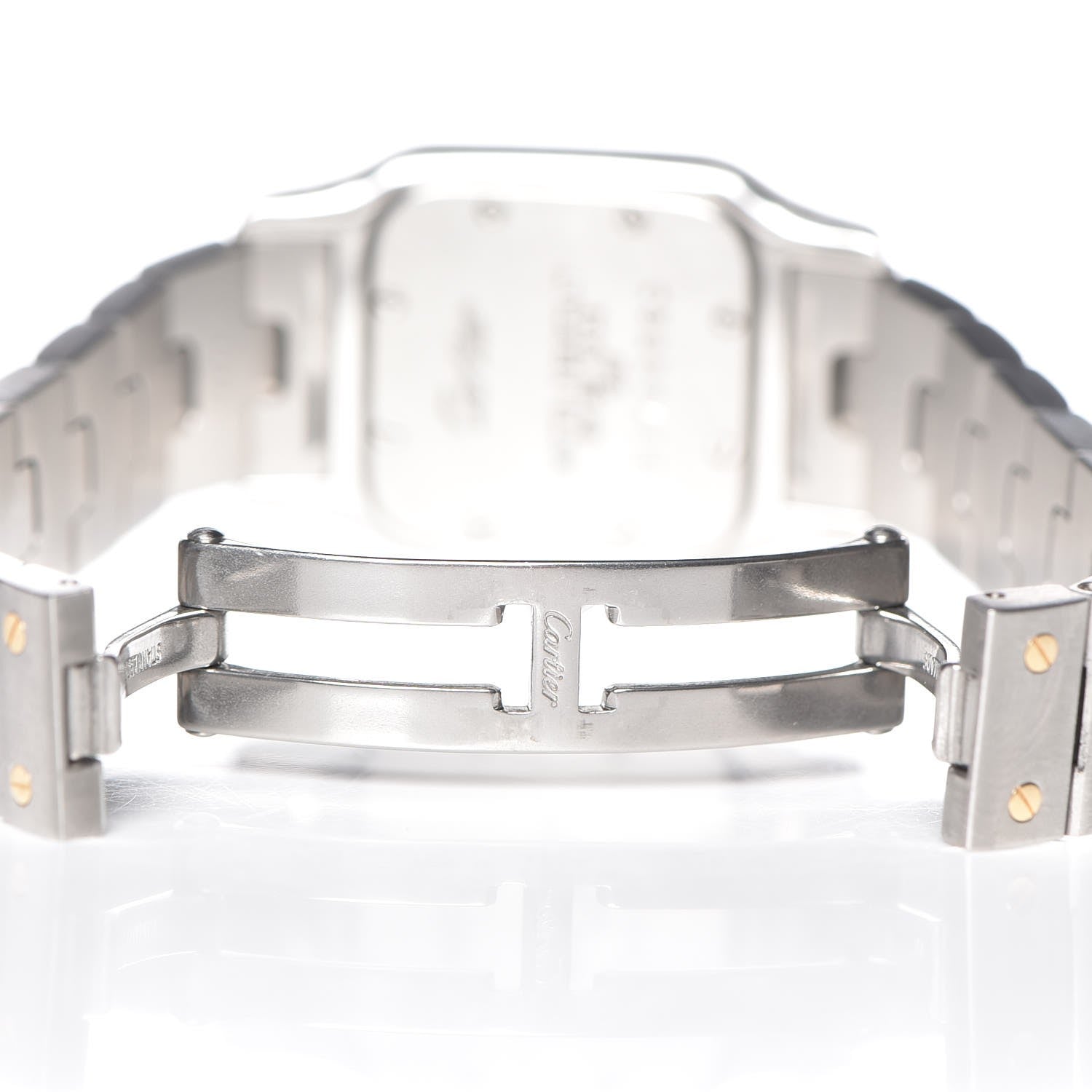 Cartier Stainless Steel 18K Yellow Gold 24mm Santos De Cartier Galbee Quartz Watch 7 of 13