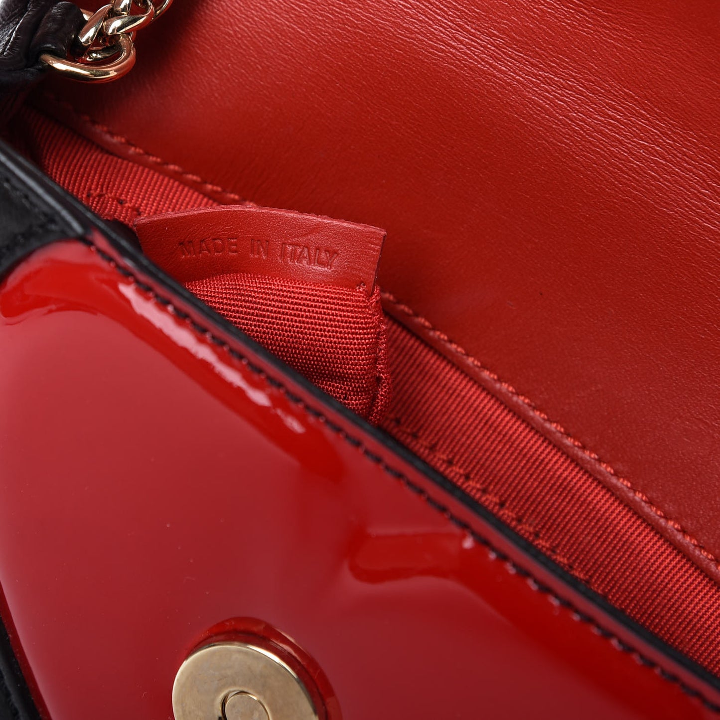 Calfskin Heart Sweety Charity Crossbody Bag Black Red