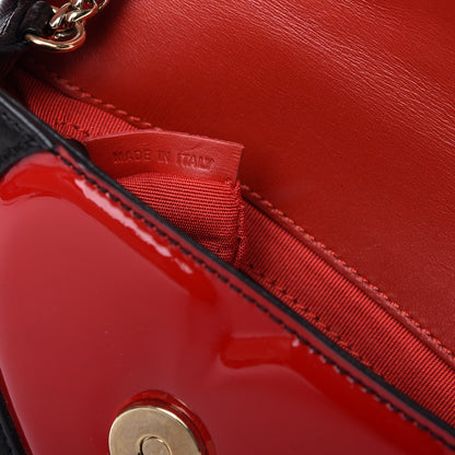 Christian Louboutin Calfskin Heart Sweety Charity Crossbody Bag Black Red 9 of 10