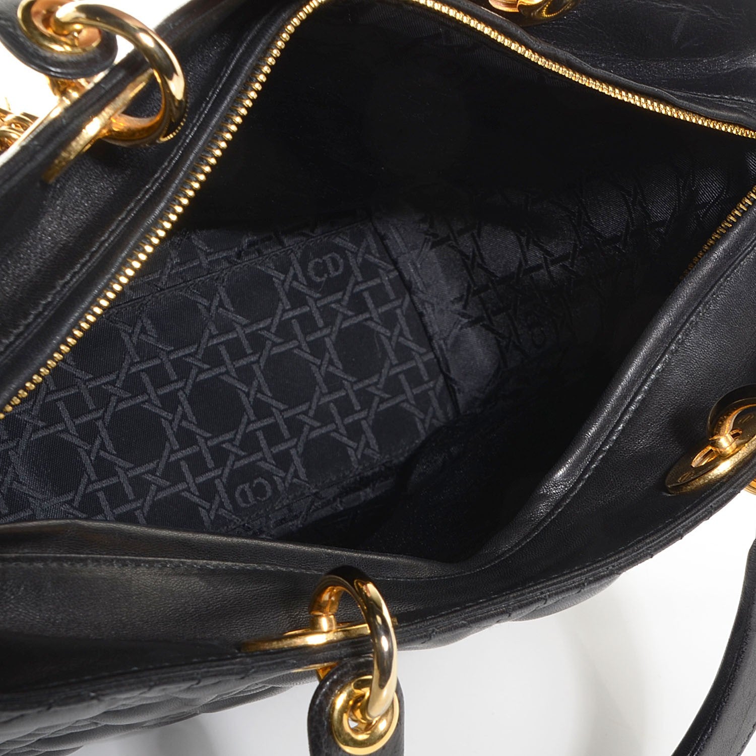 Christian Dior Lambskin Cannage Large Lady Dior Black 5 of 9