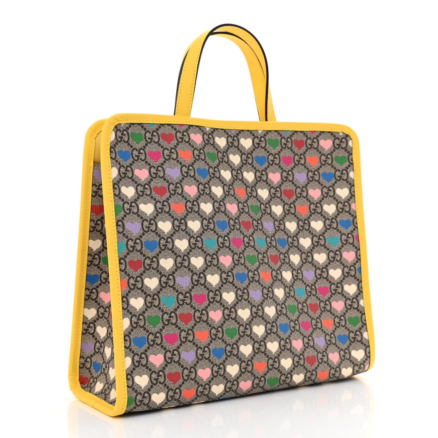 GG Supreme Monogram Hearts Childrens Tote Beige Ebony Multicolor Freesia