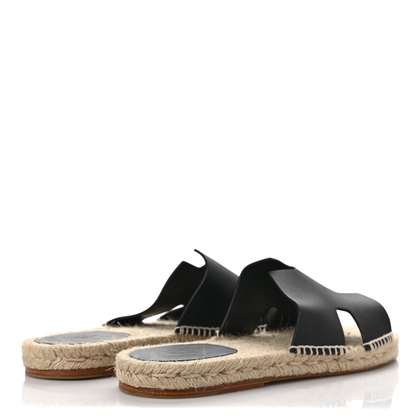 Calfskin Mens Antigua Espadrille Sandals 42 Black