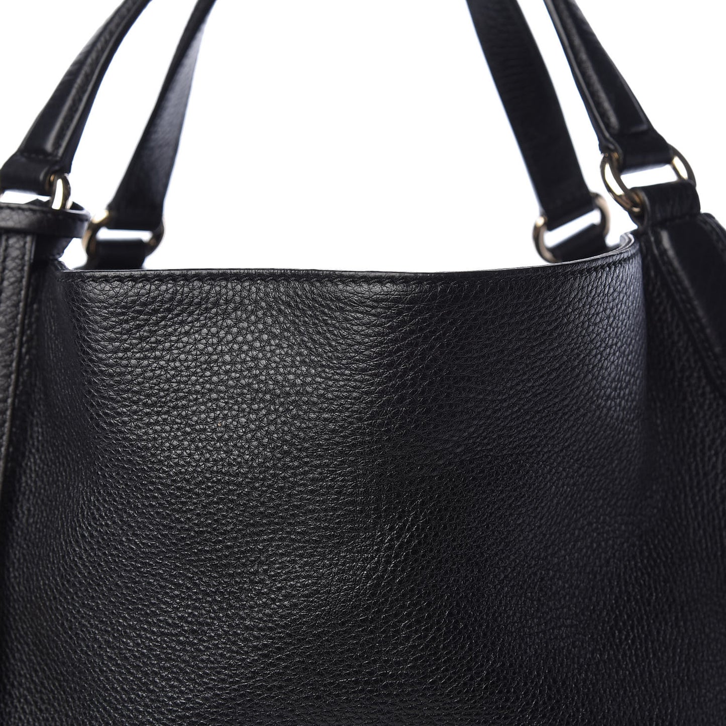 Pebbled Calfskin Large Soho Shoulder Bag Black