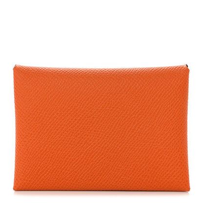 Hermes Epsom Calvi Duo Card Case Orange 1 of 7
