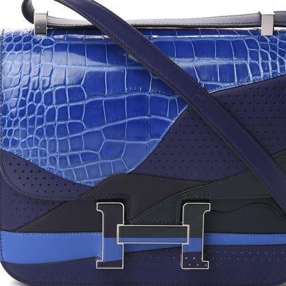 Hermes Shiny Alligator Swift Perforated Lizard Endless Road Constance 24 Bleu Zellige Bleu Encre Blue Nuit Vert Anglais 8 of 24